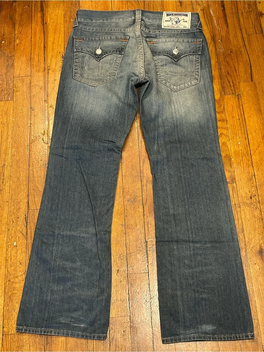 True Religion Men's Bootcut Jeans - Medium Blue Wash Size 32